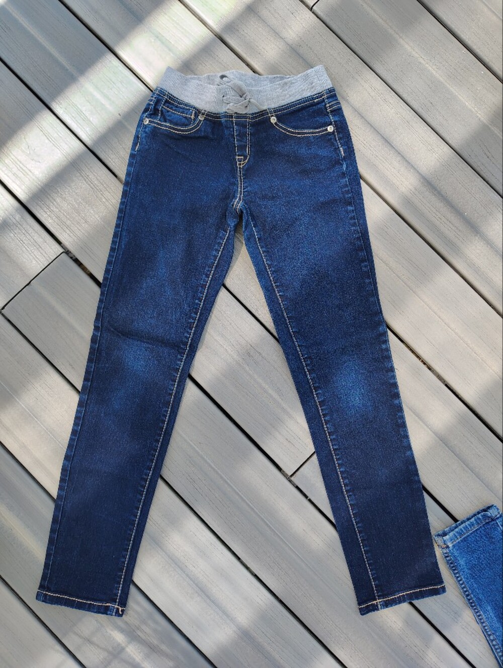 Girls JUSTICE  Dark Blue Knit-Waist Jeggings